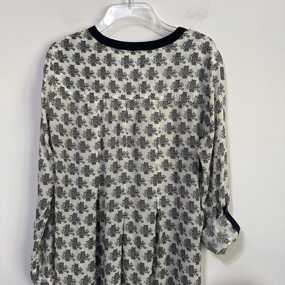 Anthropologie Vanessa Virginia Blouse 4 Owl Print V Neck Thin High Low Hem Boho - Picture 8 of 12